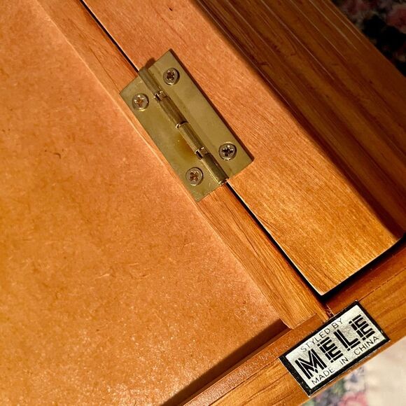 Mele and Co Vintage Wooden Jewelry Box w mirror, velvet lined drawers side doors - Picture 9 of 15